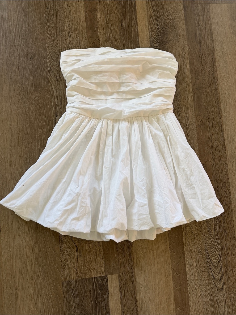 Hollister White Strapless cotton mini dress with shorts